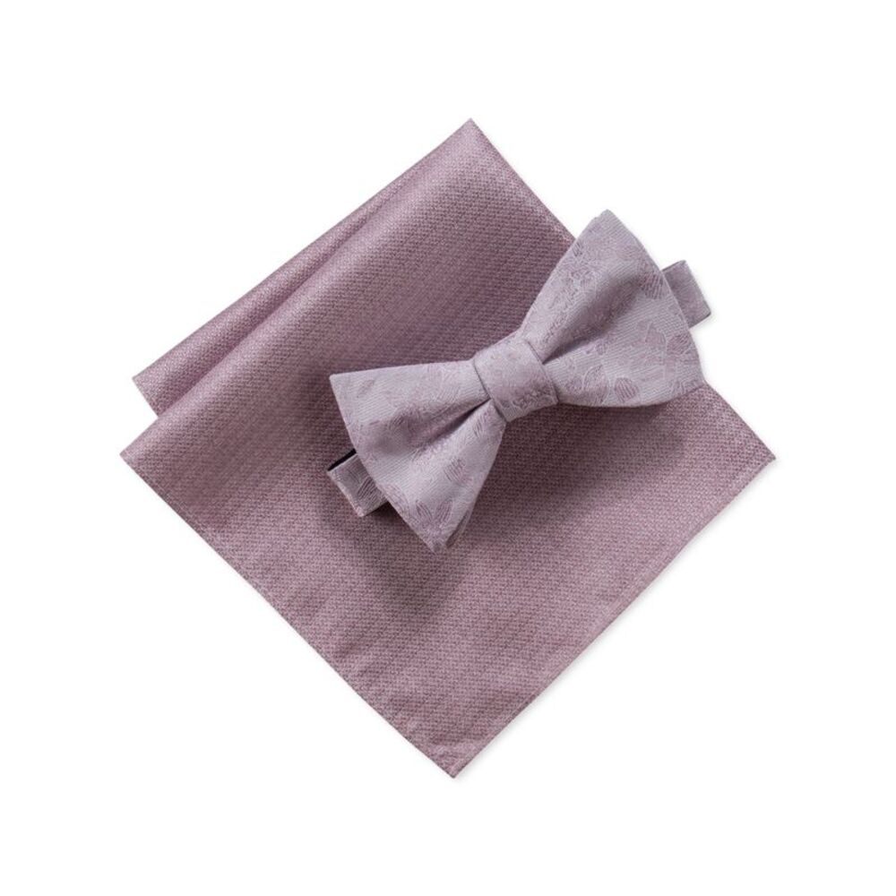 RYAN SEACREST Mens Pink Floral Textured Bowtie Sets